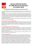 Conseil d’Administration de la masse du 18 octobre 2016