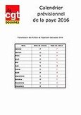 Calendrier prévisionnel de la paye en 2016...